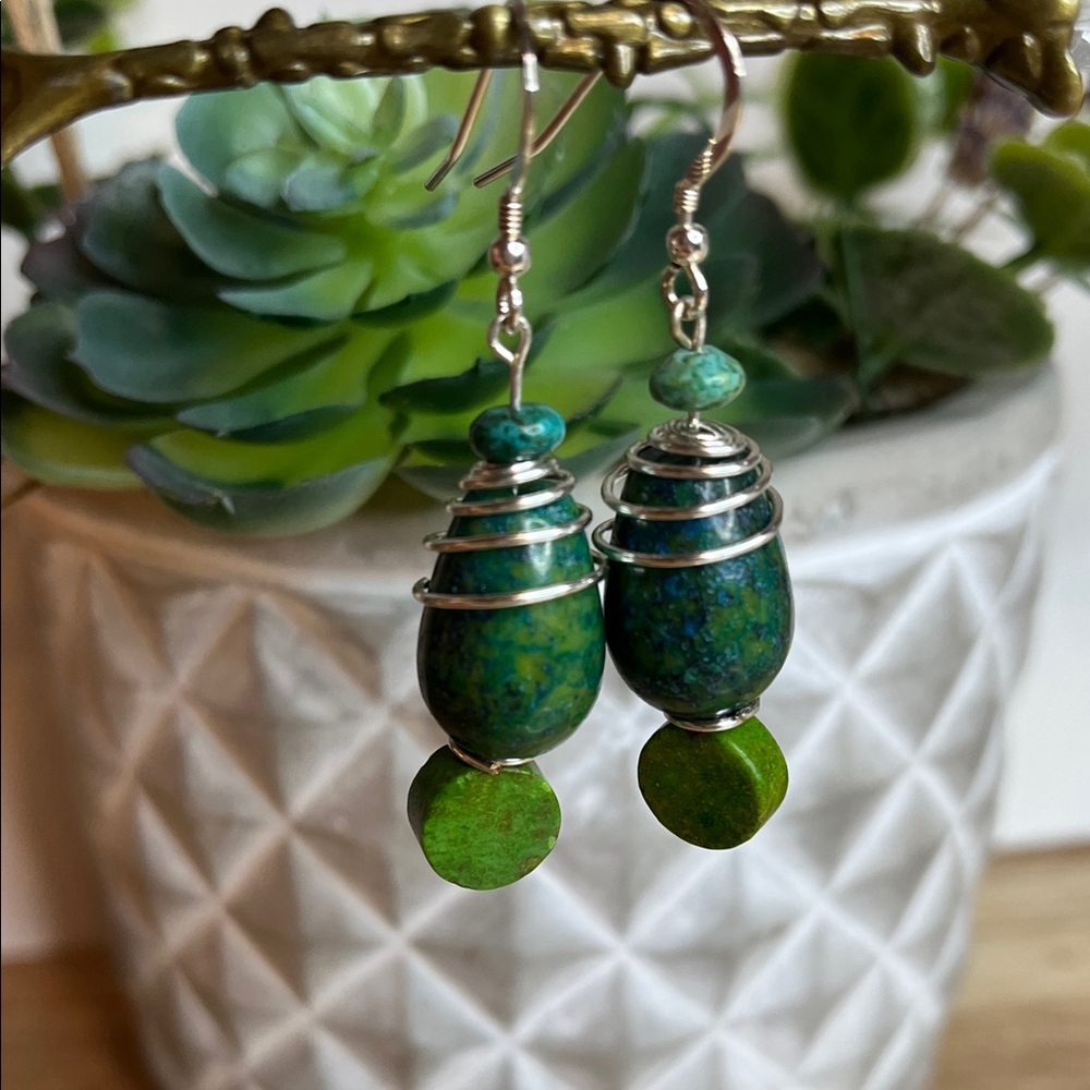 Chrysocolla Drop Earrings